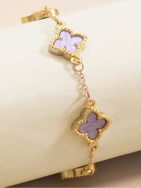 Target Gold-Tone Bracelet with Purple Clover Charms